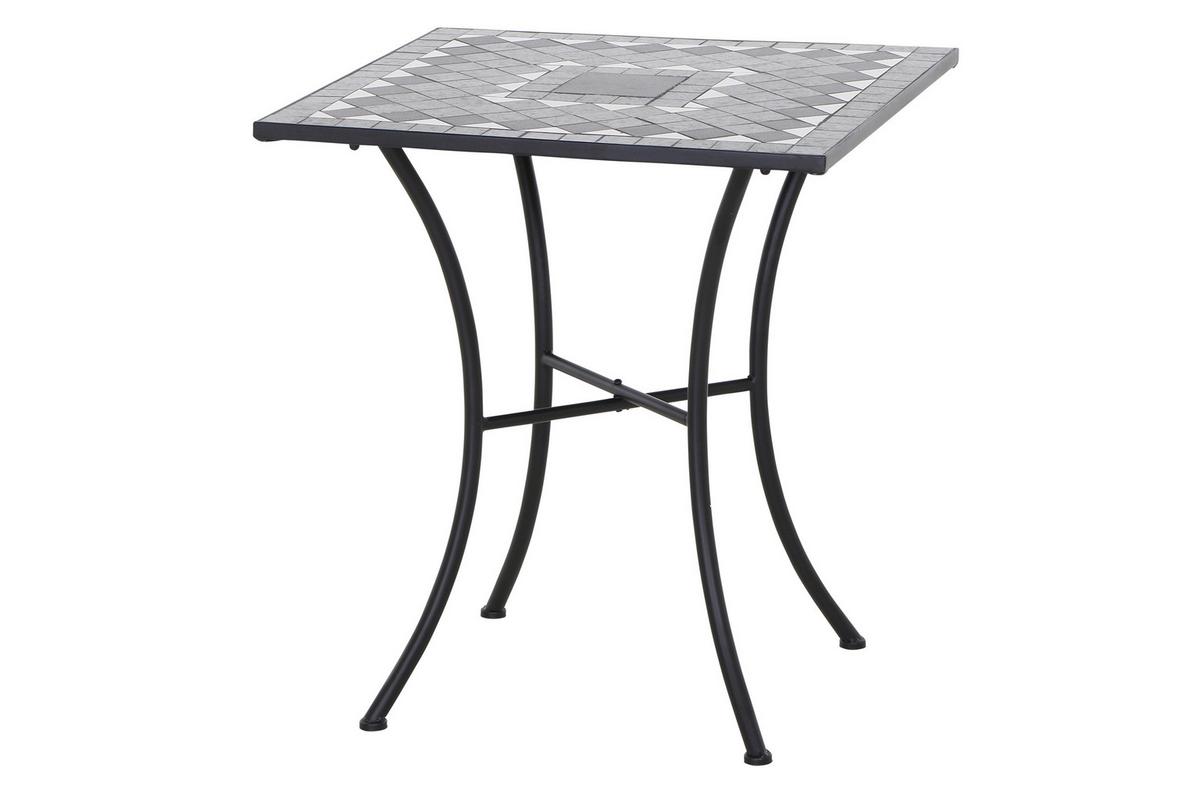 Gartentisch Como Metall/keramik L 64 Cm - Schwarz, KONVENTIONELL, Keramik/Metall (64/64/71cm) - Siena Garden