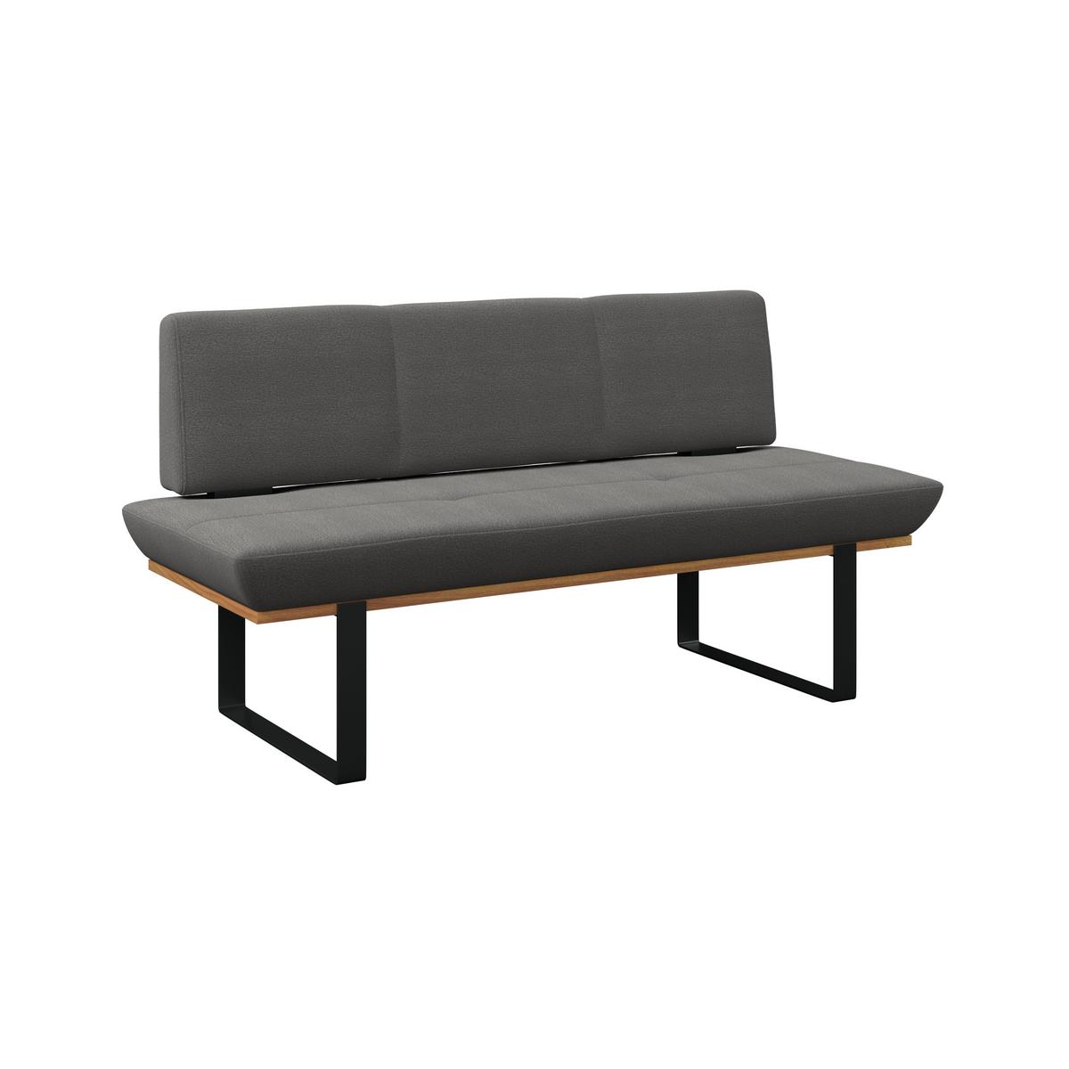 Sitzbank Tristan Webstoff anthrazit, B: 170cm - Anthrazit/Schwarz, MODERN, Holz/Textil (170/48/90cm) - James Wood
