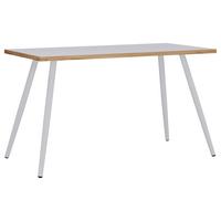 Schreibtisch Salia Weiß, Eiche Dekor L: 110 cm - Honigeiche/Weiß, Design, Holzwerkstoff/Metall (110/50/70cm) - MID.YOU