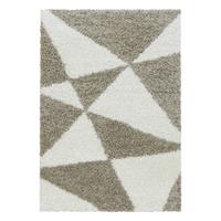 Hochflor Teppich Beige Naturfaser Tango 80x150 cm - Beige, Design, Textil (80/150cm)