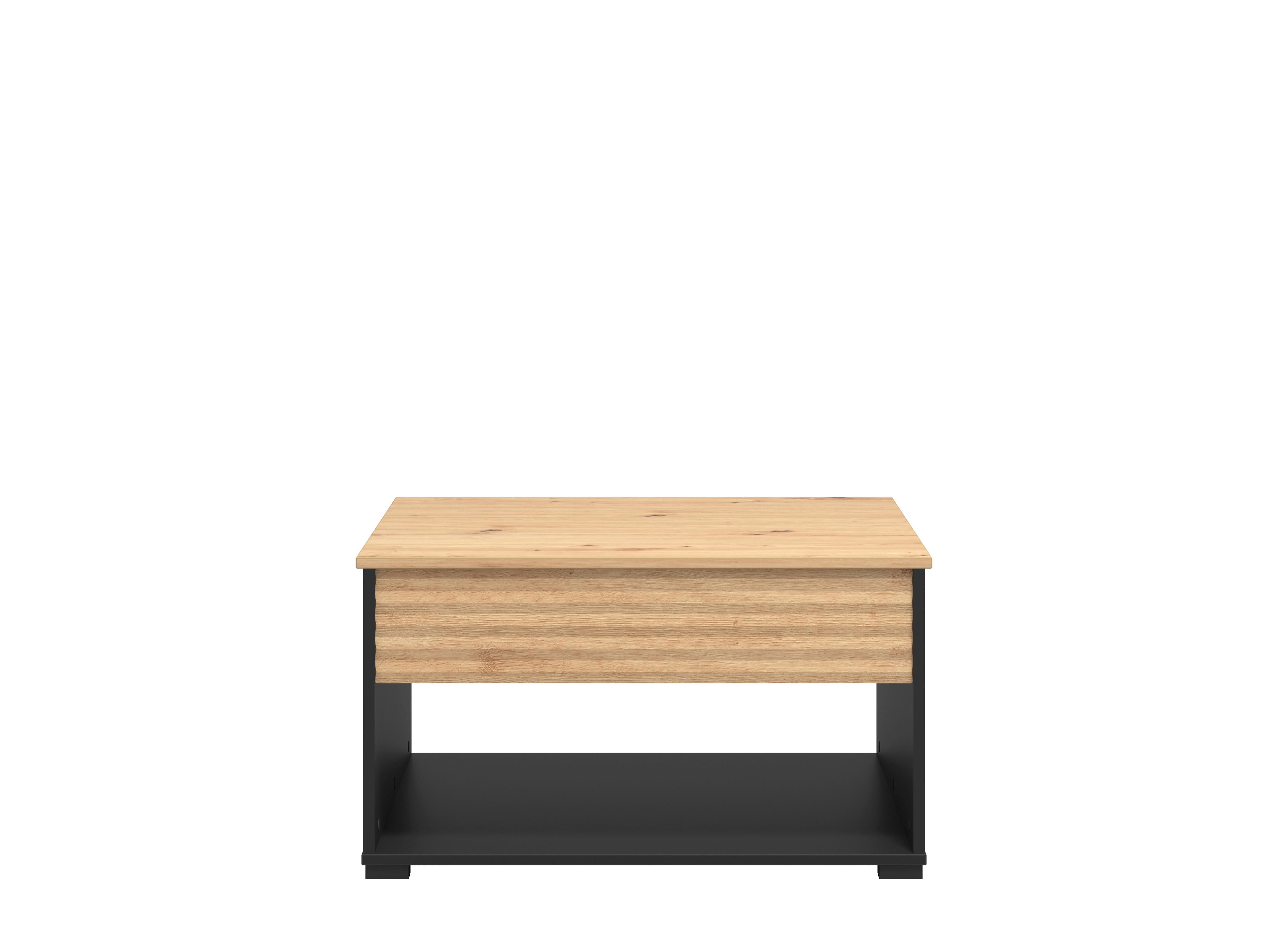 Dohányzóasztal Taranto - fekete/Artisan tölgy, Modern, faalapú anyag (80/45/80cm)