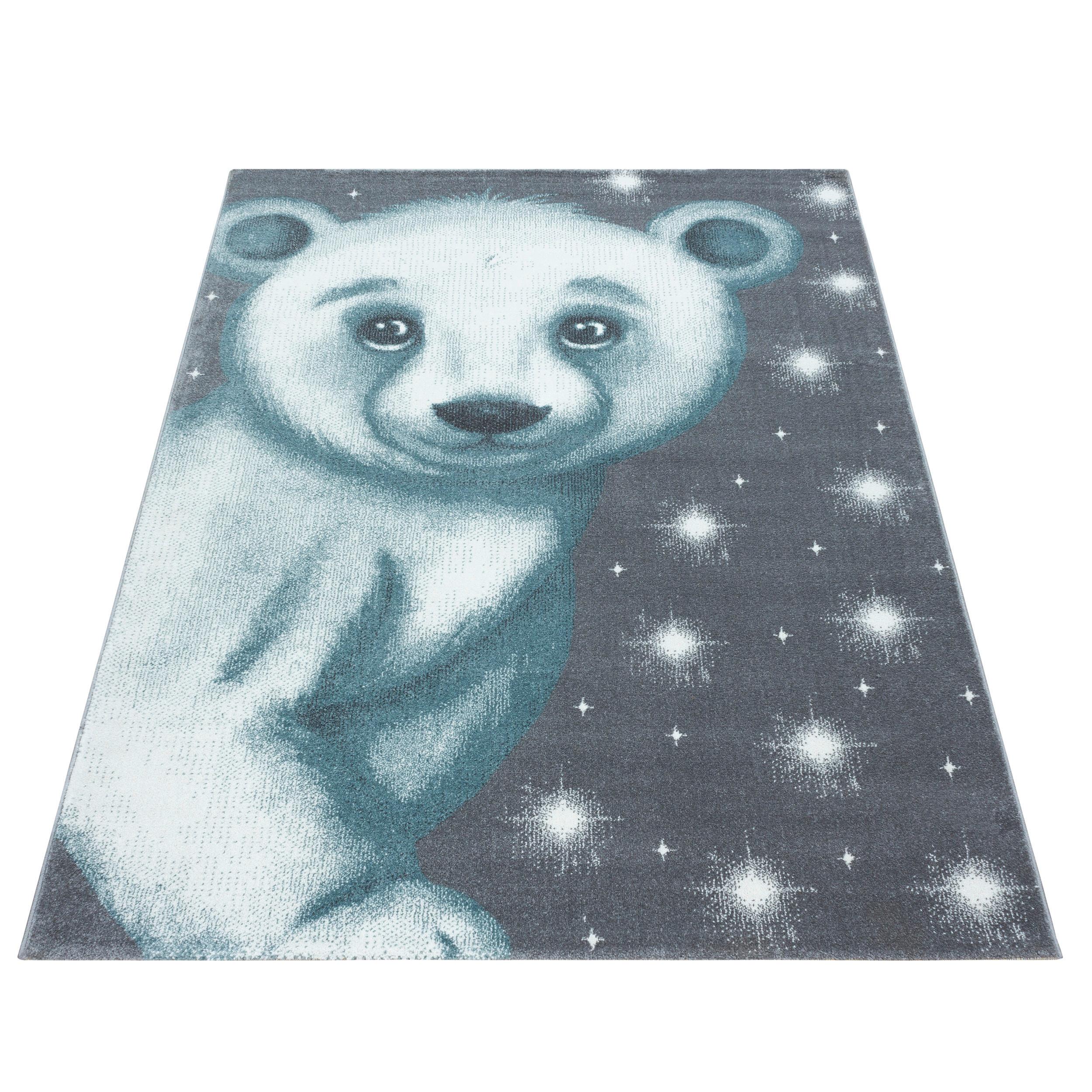 Detský koberec MEDVEĎ MODRÁ 80x150cm - modrá, Trend, textil (80/150cm) - Bessagi Home