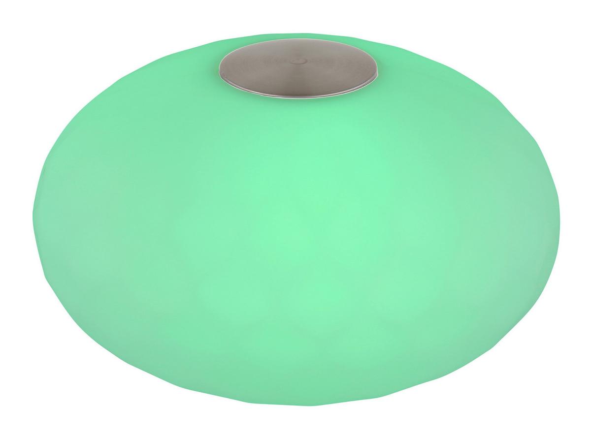 Akku-tischleuchte 28068 Leala - Edelstahlfarben/Weiß, KONVENTIONELL, Kunststoff/Metall (20/11,7cm) - Globo