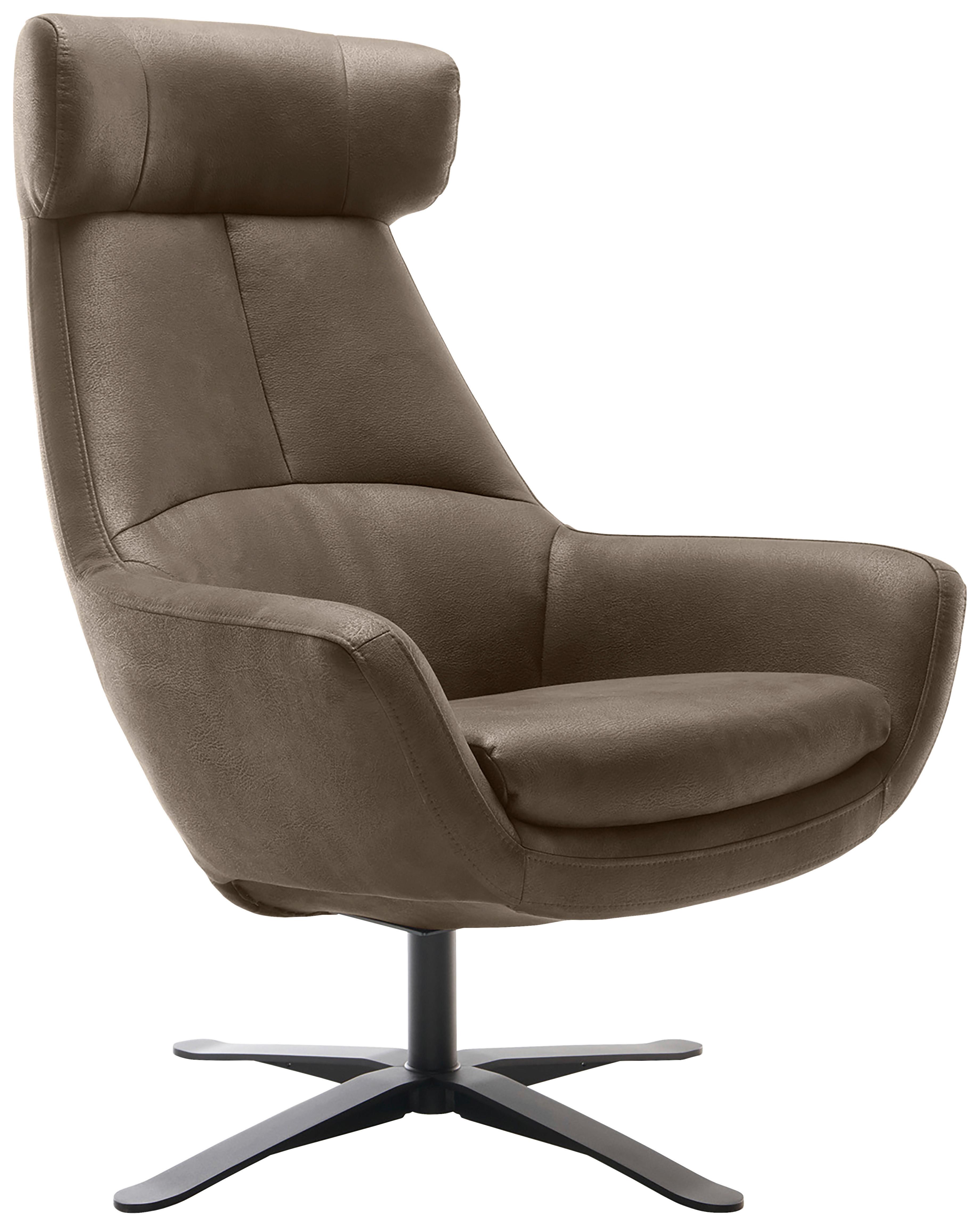 Sessel Be Organic - Schlammfarben/Schwarz, MODERN, Textil (81/112/83cm) - Trendmanufaktur