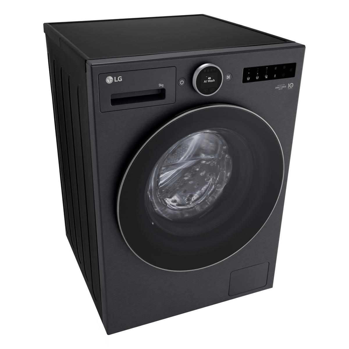 Waschmaschine F4WX9092B Füllmenge ca. 9 kg, Aquastop - Schwarz, Basics, Metall (60/89/56,5cm) - LG
