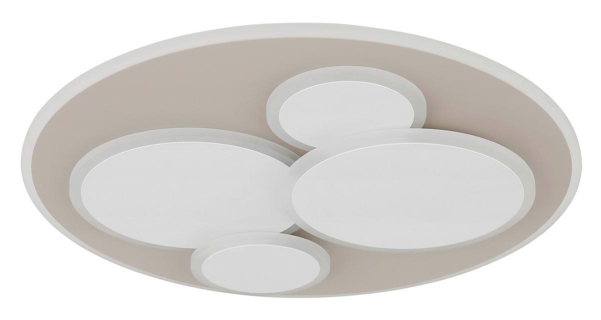 STROPNÍ LED SVÍTIDLO ROLAND - bílá/pískové barvy, Moderní, kov/plast (49/49/5,5cm) - Mömax