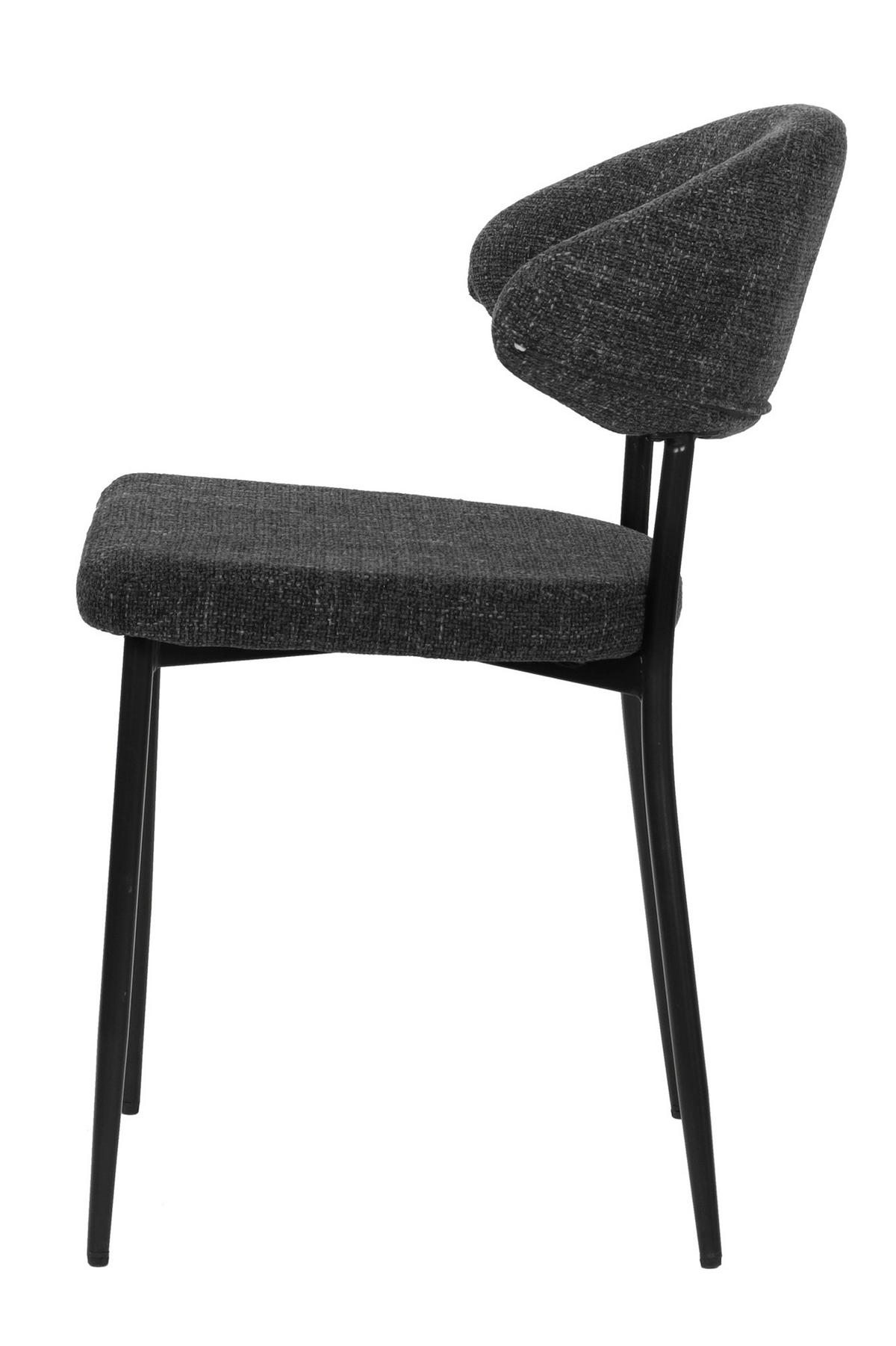 STUHL-SET Schwarz/Dunkelgrau 2-teilig - Dunkelgrau/Schwarz, MODERN, Textil/Metall (56/82/53cm) - MID.YOU