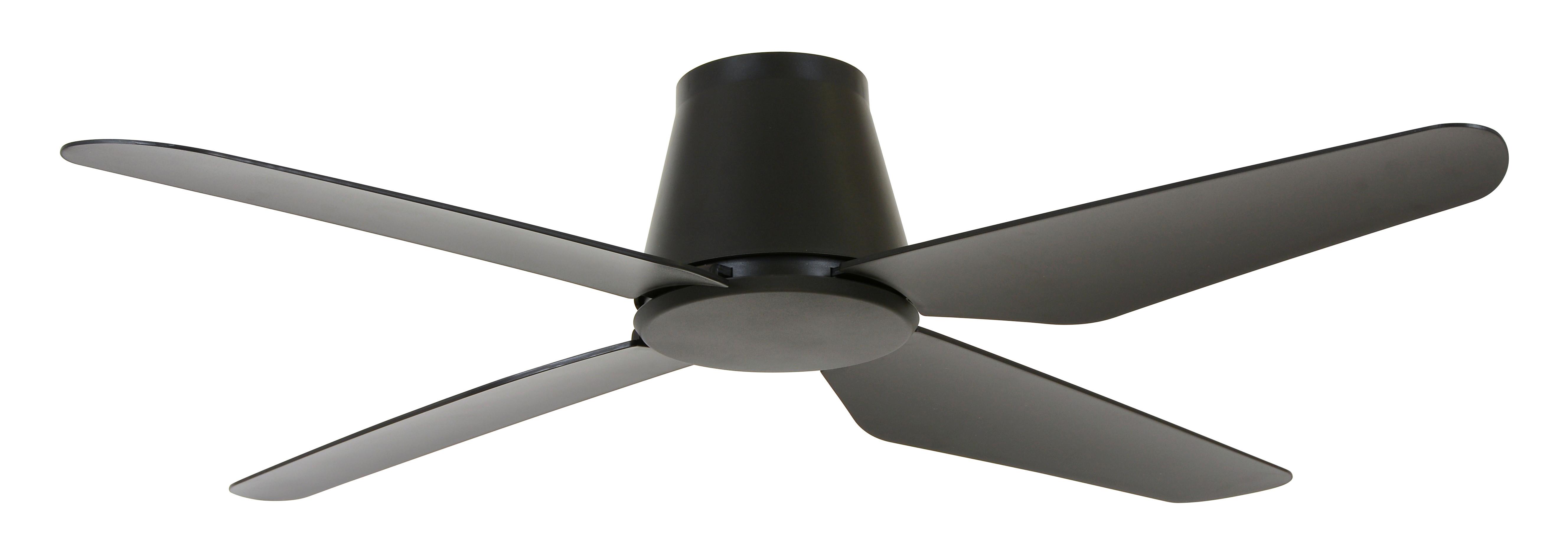 Deckenventilator Aria Schwarz 4-Flügel, Geräuscharm - Schwarz, Basics, Kunststoff (122/21cm) - P & B