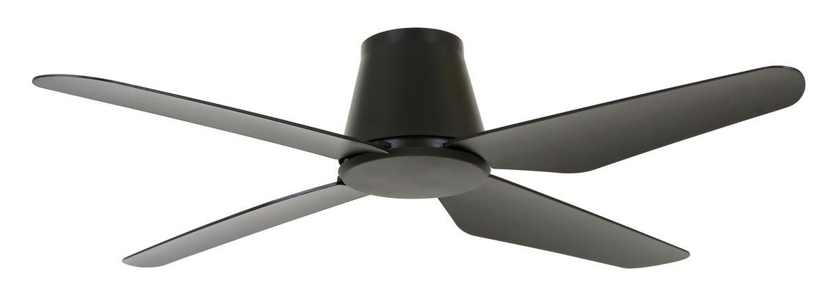 Deckenventilator Aria Schwarz 4-Flügel, Geräuscharm - Schwarz, Basics, Kunststoff (122/21cm) - P & B