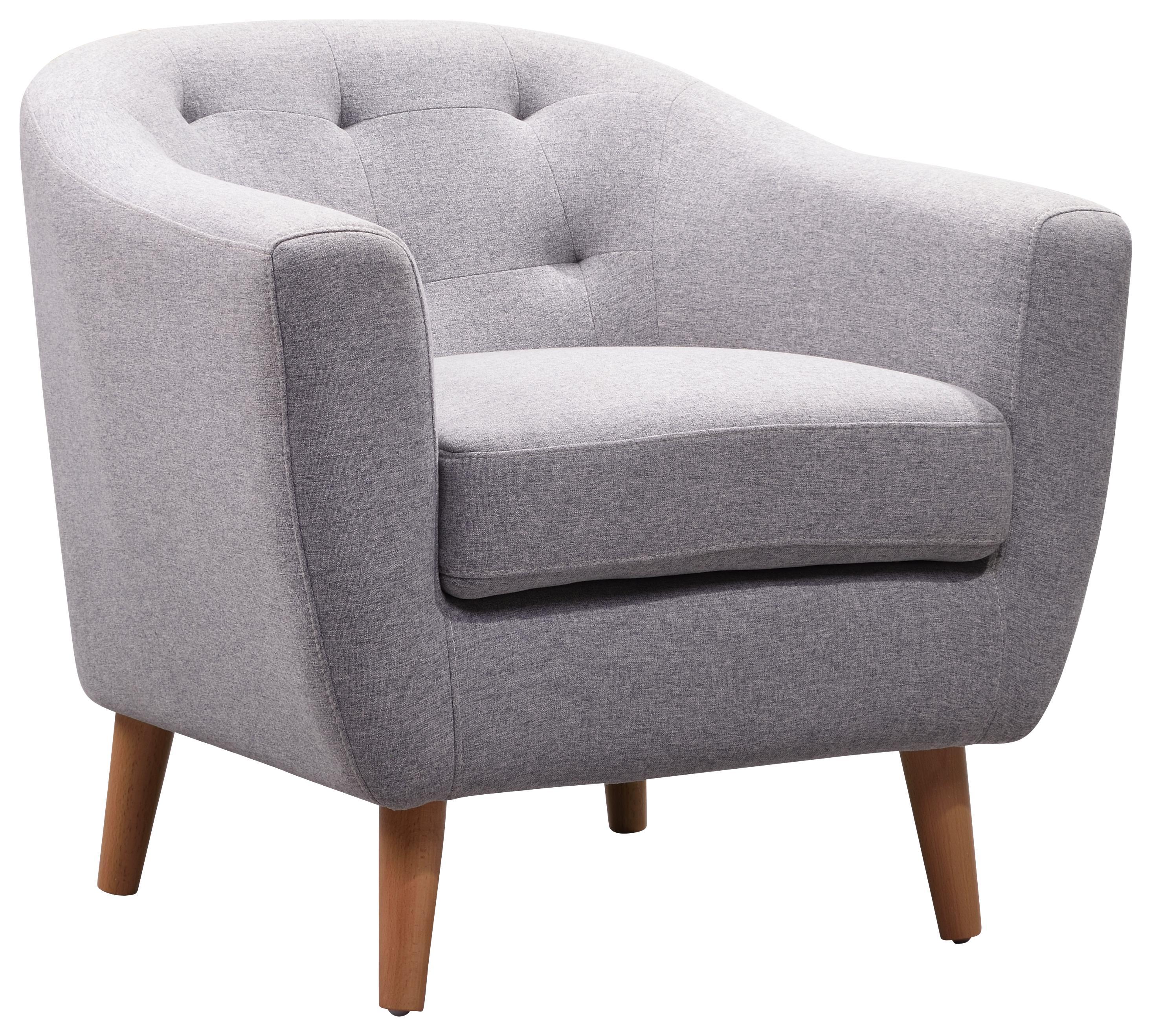 Karfás Szék 'oslo' - Natúr/Világosszürke, Lifestyle, Fa/Textil (81/74/77cm) - Ombra