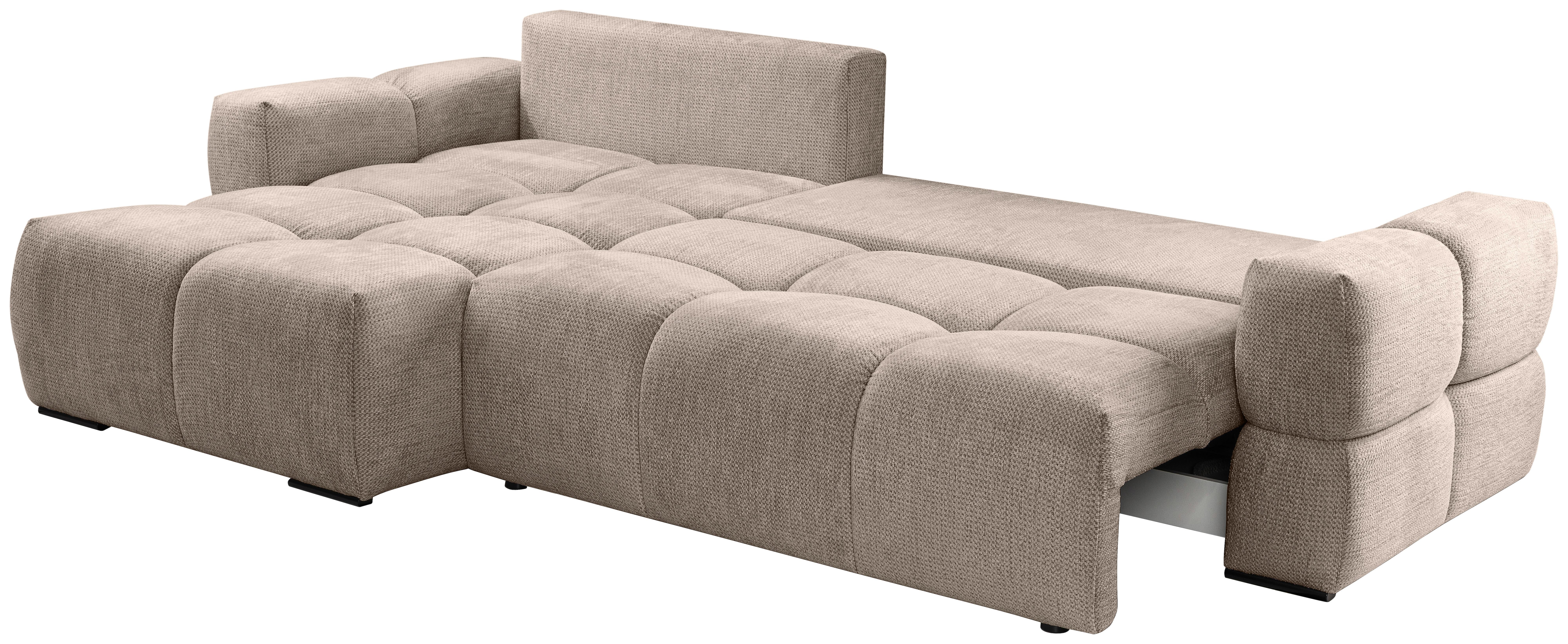 Ecksofa Taremi, Beige S: 173x299 cm - Beige/Schwarz, Design, Textil (173/299cm) - Stylife