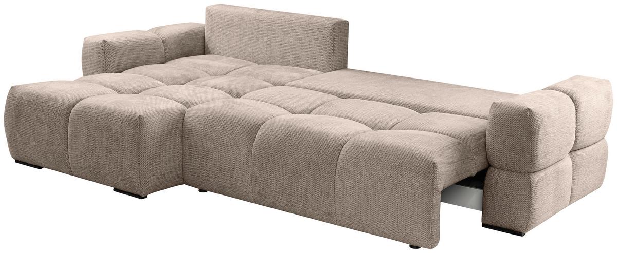Ecksofa Taremi, Beige S: 173x299 cm - Beige/Schwarz, Design, Textil (173/299cm) - Stylife