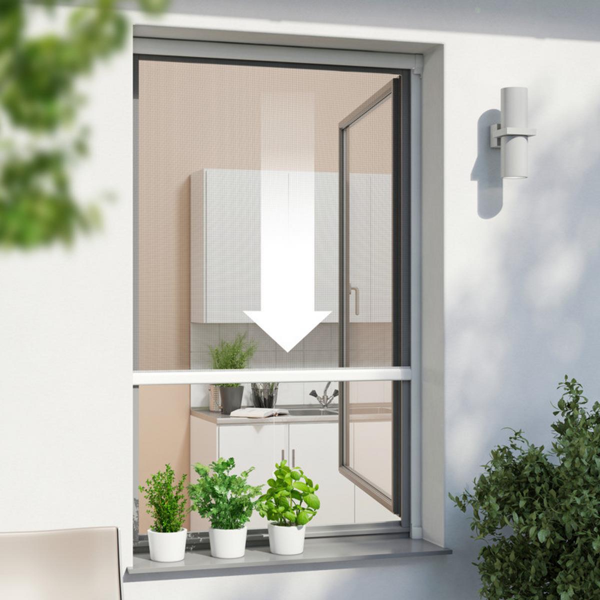 Fliegengitter Rollo 130x160 Cm Weiß Ohne Bohren - Weiß, Basics (130/160cm)