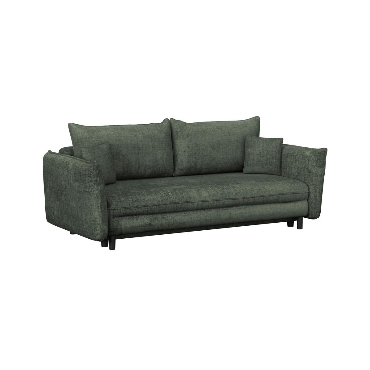 3-Sitzer-Sofa Mit Schlaffunktion Kairo Grün - Schwarz/Grün, ROMANTIK / LANDHAUS, Holz/Kunststoff (230/90/115cm) - James Wood