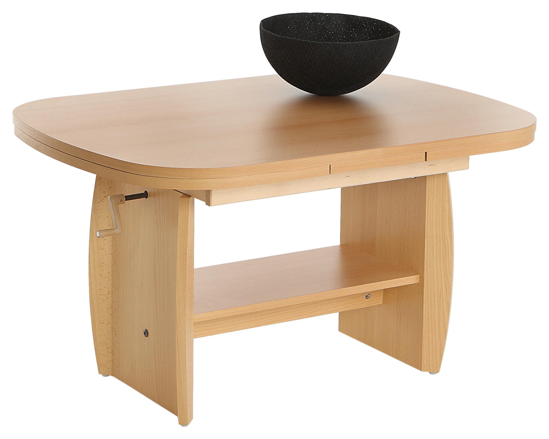 Couchtisch höhenverstellbar + Ablagefach Michael, Buchefarbe - Buchefarben, Basics, Holzwerkstoff (90 - 142/52 - 62/68cm) - MID.YOU