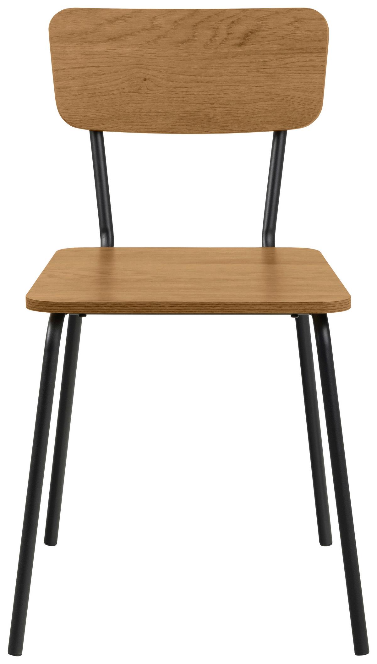 Židle, dekor dubu - černá/barvy dubu, Trend, kov/plast (52,5/75/45,6cm) - MID.YOU