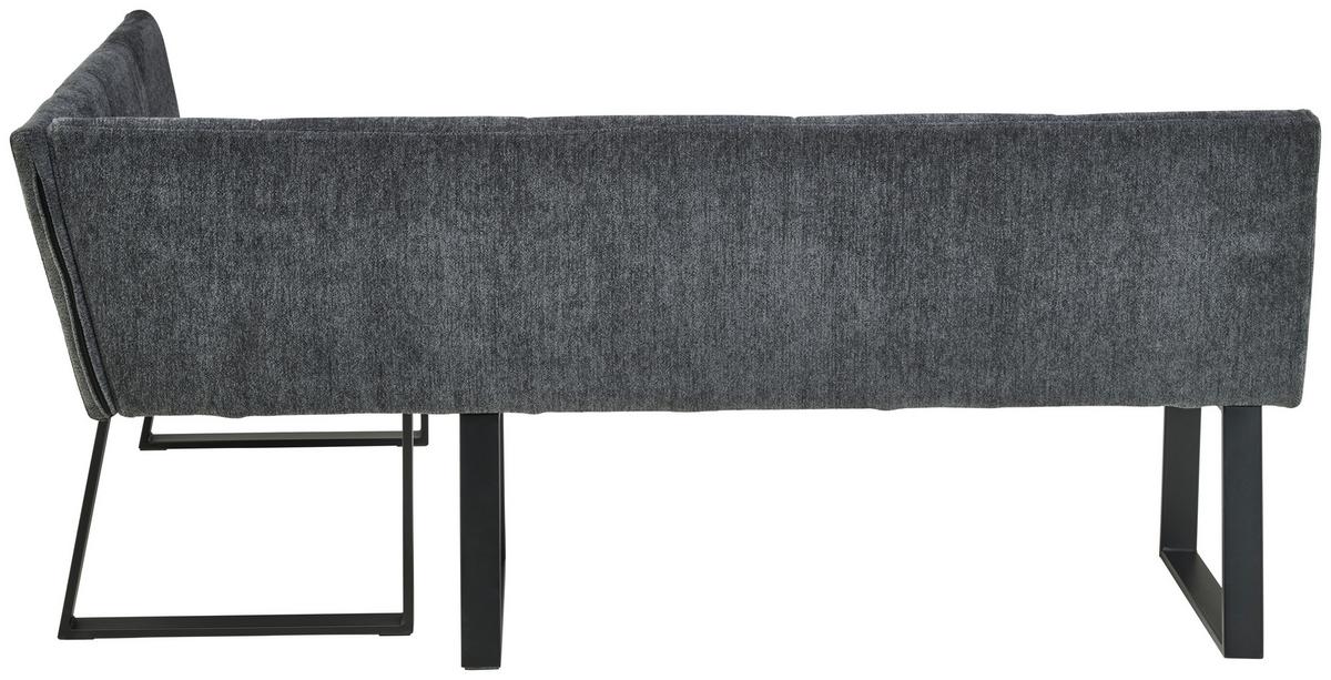 Eckbank Rico Dunkelgrau, Schenkel 152x191cm - Dunkelgrau/Schwarz, LIFESTYLE, Textil/Metall (152/191cm) - MID.YOU
