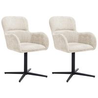 Armlehnstuhl Amber Chenille Beige, B: 56 cm - Beige/Schwarz, MODERN, Holz/Textil (56/90/61cm) - Livetastic