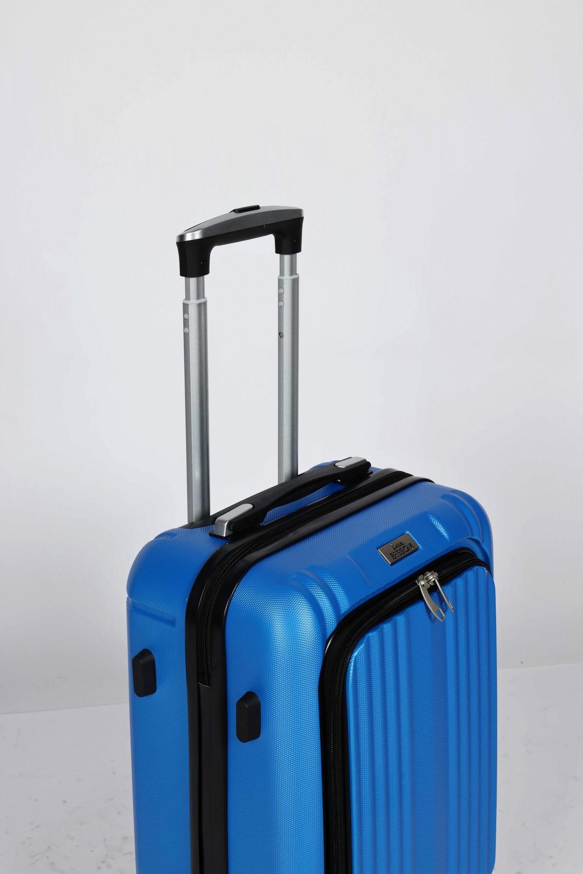 Reisekoffer Verona 4 Rollen Hartschale - Blau, Design, Kunststoff/Textil (36/23/55cm) - Luca Bessoni