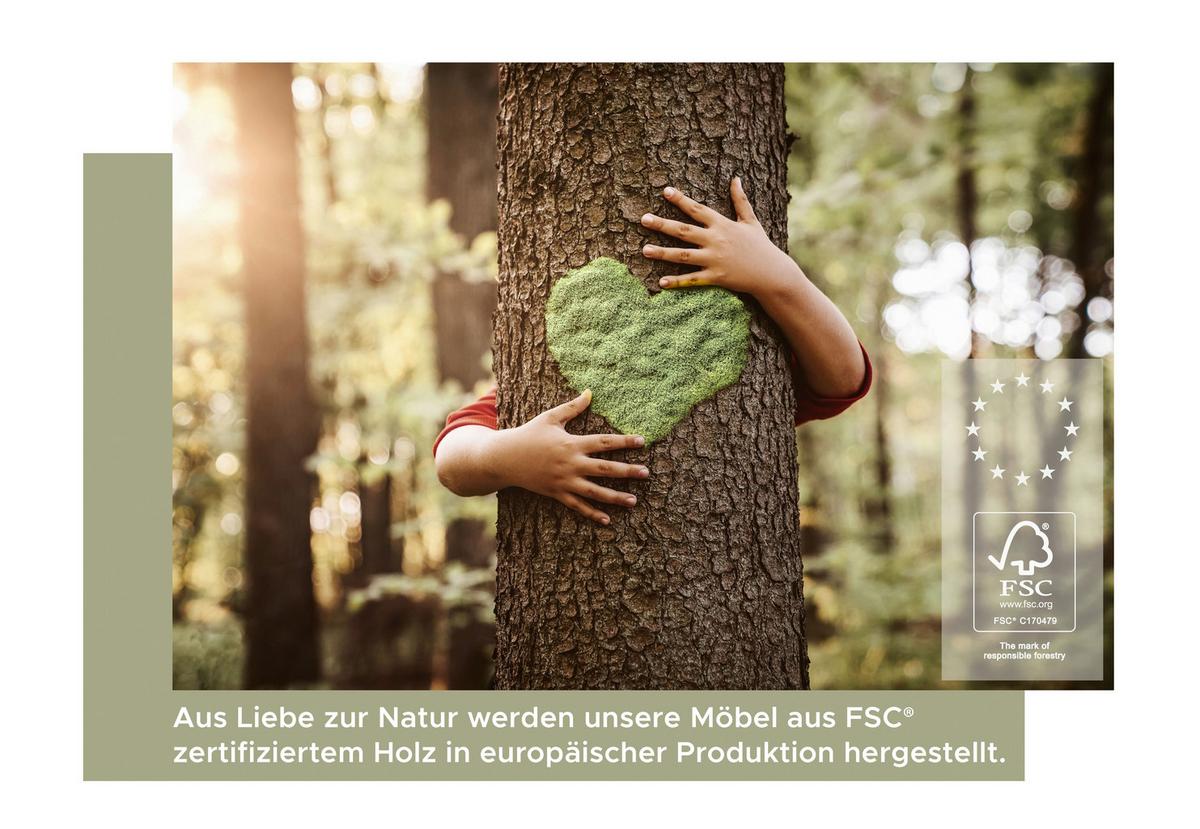 Wohnwand Goal - Eichefarben/Schwarz, Design, Holzwerkstoff (195/196/37cm) - Livetastic
