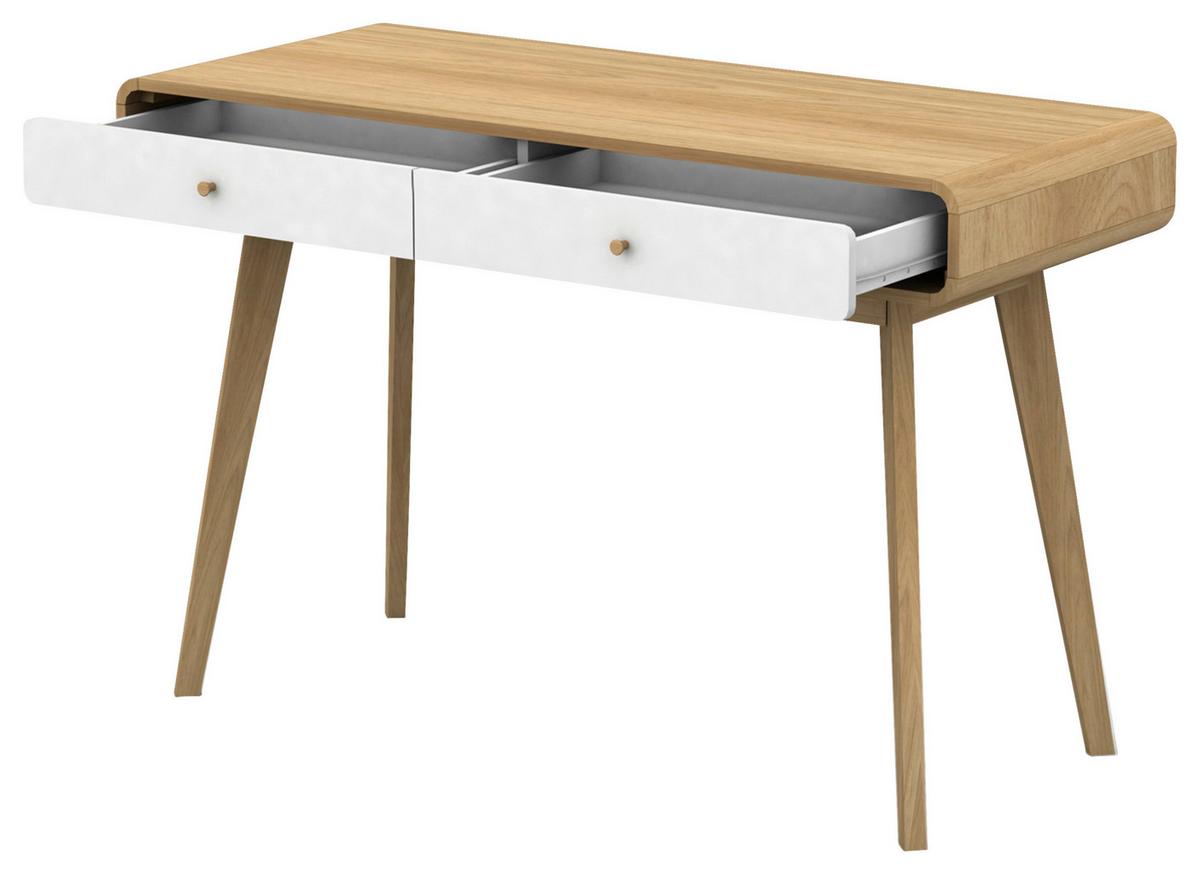 Schreibtisch Cassie Weiß/Eichefarben L: 120cm - Eichefarben/Weiß, Design, Holzwerkstoff (120/79/50cm) - MID.YOU