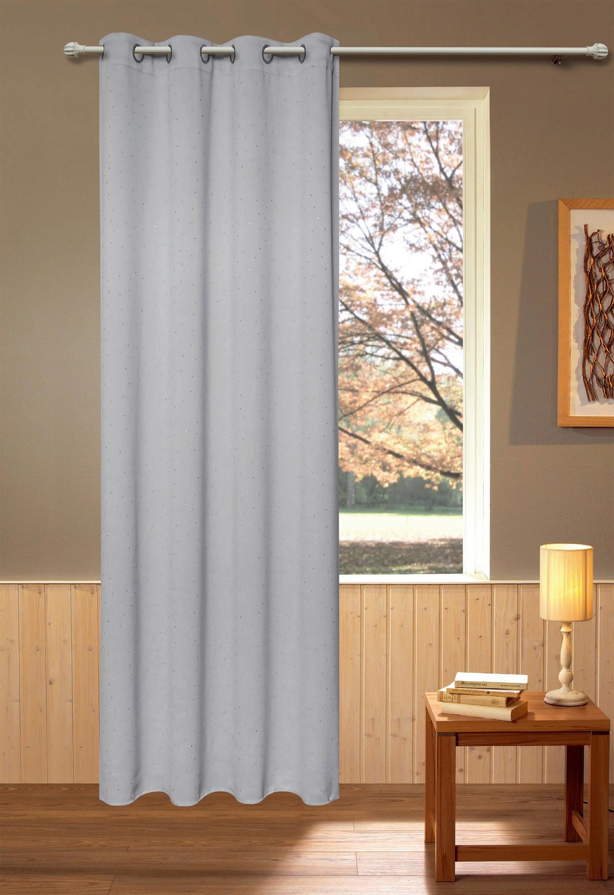 Verdunkelungsvorhang Chrisi - Silberfarben, ROMANTIK / LANDHAUS, Textil (135/245cm) - James Wood