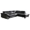 Ecksofa Mit Schlaffunktion Driver Schwarz Lederlook - Chromfarben/Schwarz, MODERN, Textil (266/214cm) - MID.YOU
