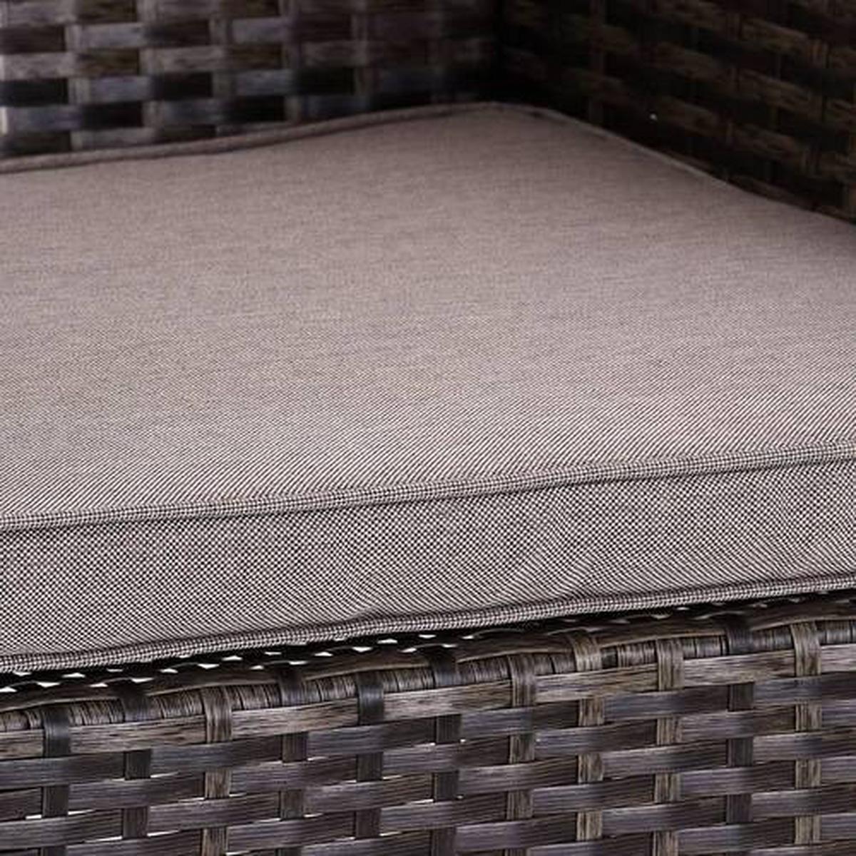Loungegarnitur 4-tlg Valencia Kunststoff/glas Mit Kissen - Dunkelbraun/Creme, MODERN, Glas/Kunststoff - Ondega