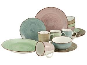 Kombiservice Samba Blau/Grün/Rosa 16-teilig