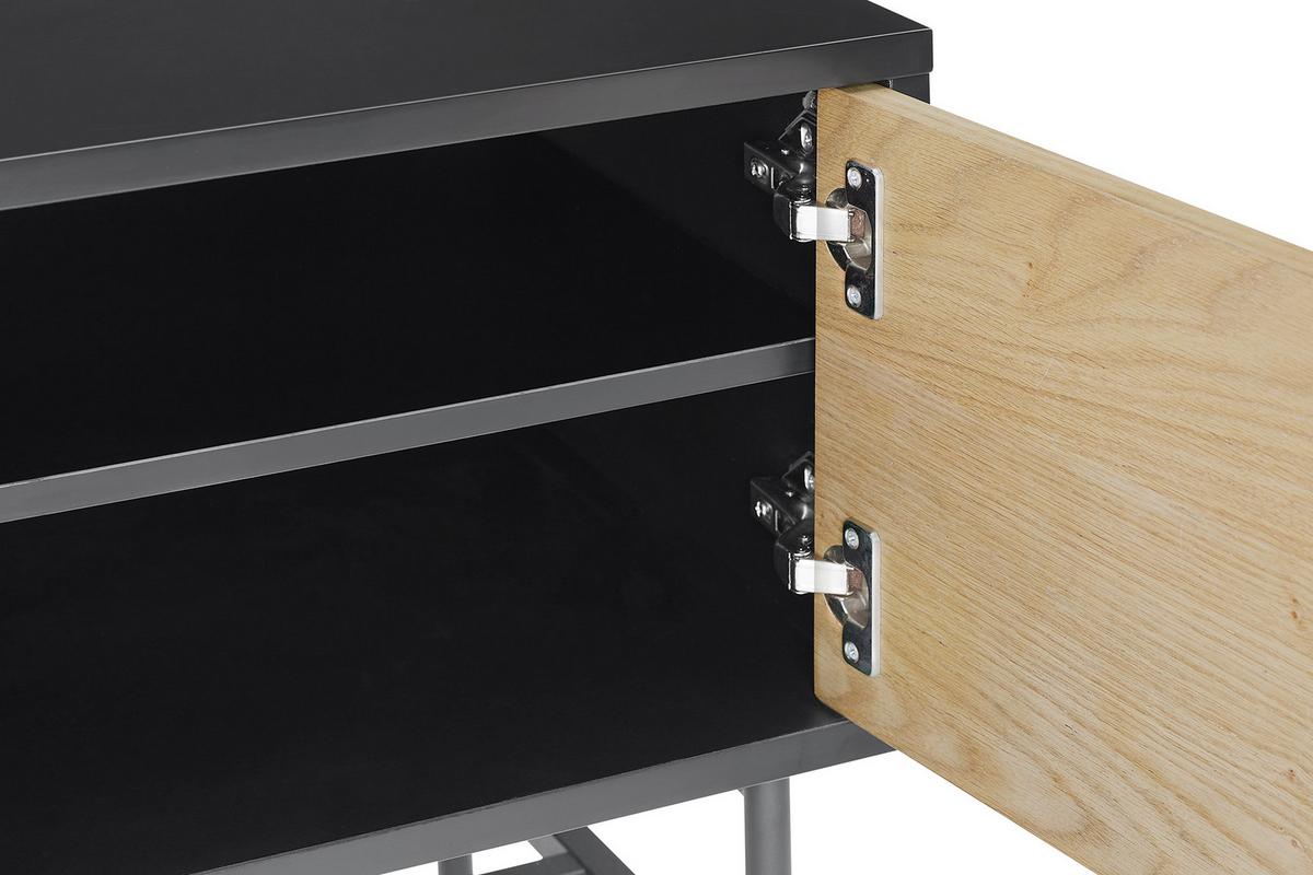 Lowboard Schwarz, Eichefarben B: 150cm - Eichefarben/Schwarz, Design, Holz/Holzwerkstoff (150/60/40cm) - Livetastic