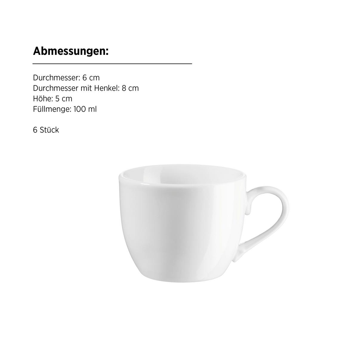 Tassenset Barca 12-teilig Porzellan, Weiß - Basics - Mäser