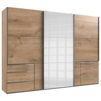 Schwebetürenschrank B: 300 Cm Level Weiß/eichefarben - Eichefarben/Weiß, MODERN, Holzwerkstoff (300/216/65cm) - MID.YOU