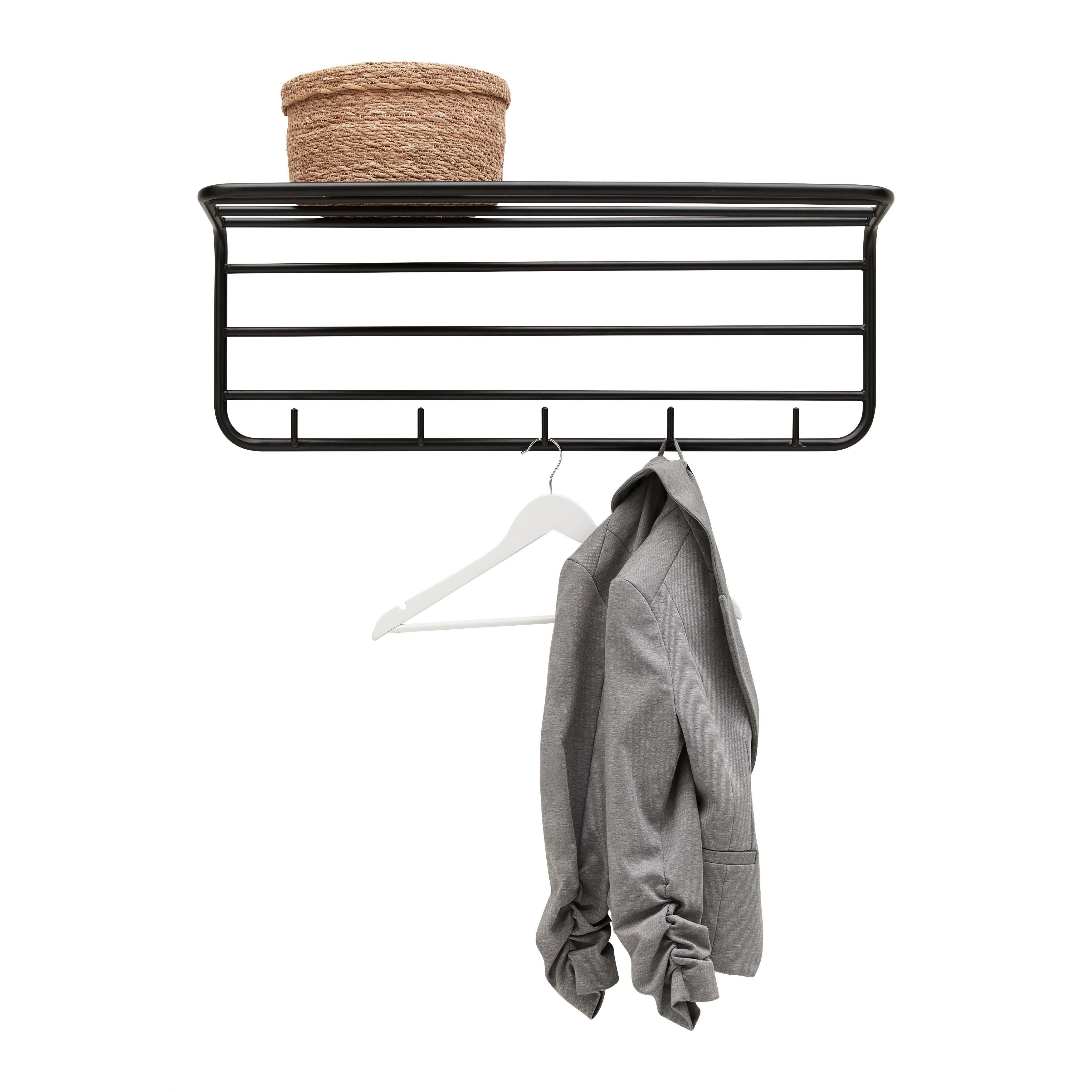 Nástenný vešiak PIPE čierna - čierna, Modern, kov (80/28/28cm) - Mömax