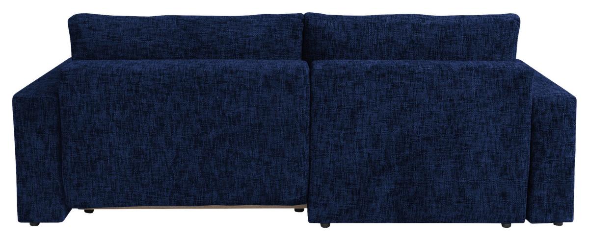 Ecksofa Dallas Velours Dunkelblau 258x173 Cm - Schwarz/Dunkelblau, MODERN, Holz/Kunststoff (258/173cm)