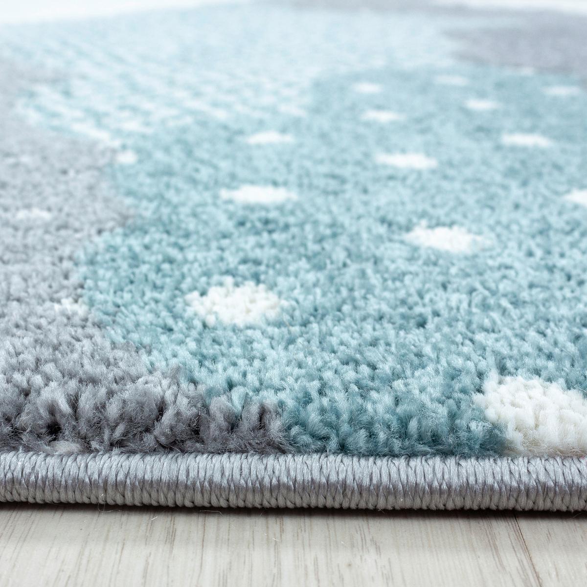 Kinderteppich Rund Wolken Blau Bambi ⌀ 120 Cm - Blau, Trend, Textil (120cm) - Ben'n'jen