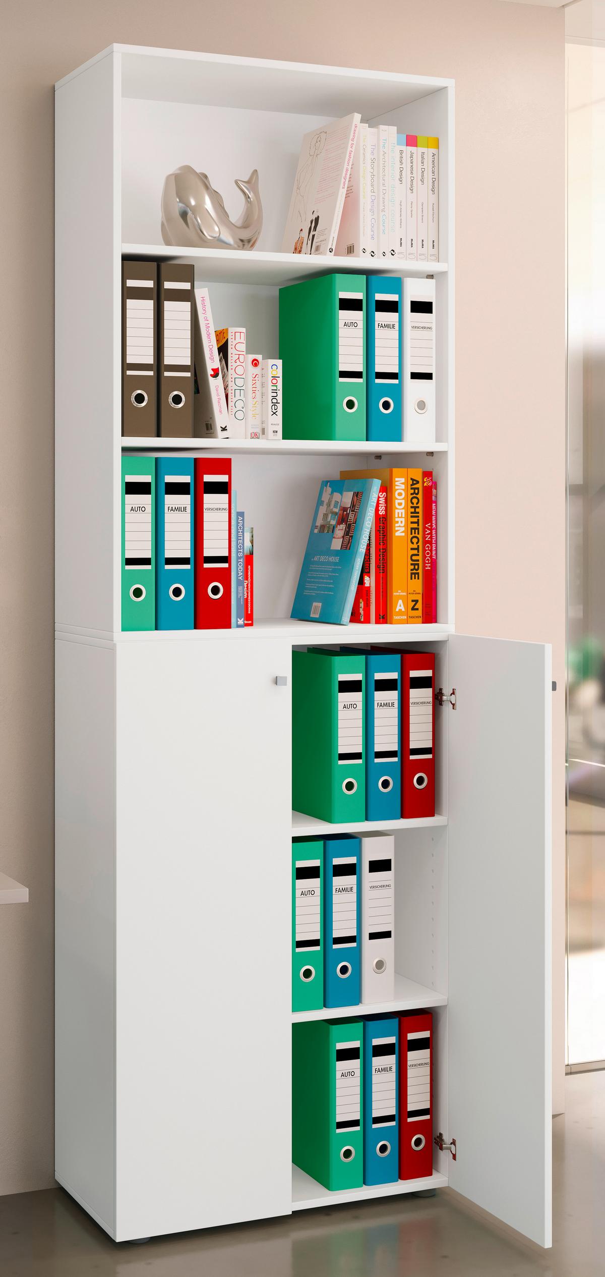 Aktenschrank Lona Weiß B: 70 cm - Weiß, Design, Holzwerkstoff (70/220/39cm) - MID.YOU