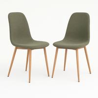 STUHL-SET Stockholm Dunkelgrün B: 44 cm - Dunkelgrün/Naturfarben, MODERN, Holzwerkstoff/Textil (44/86/54cm) - MID.YOU