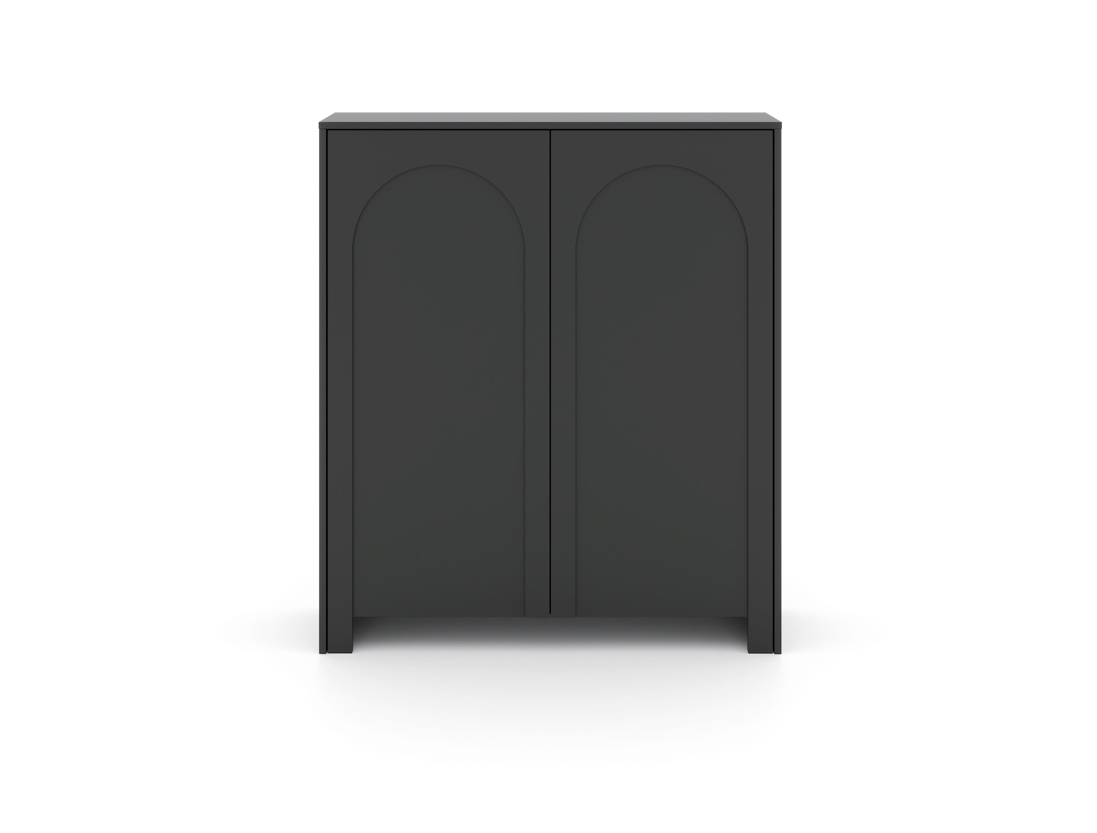 Čierna komoda, bezúchytkové otváranie, š: 100cm - čierna, Design, kompozitné drevo (100/117/35cm)