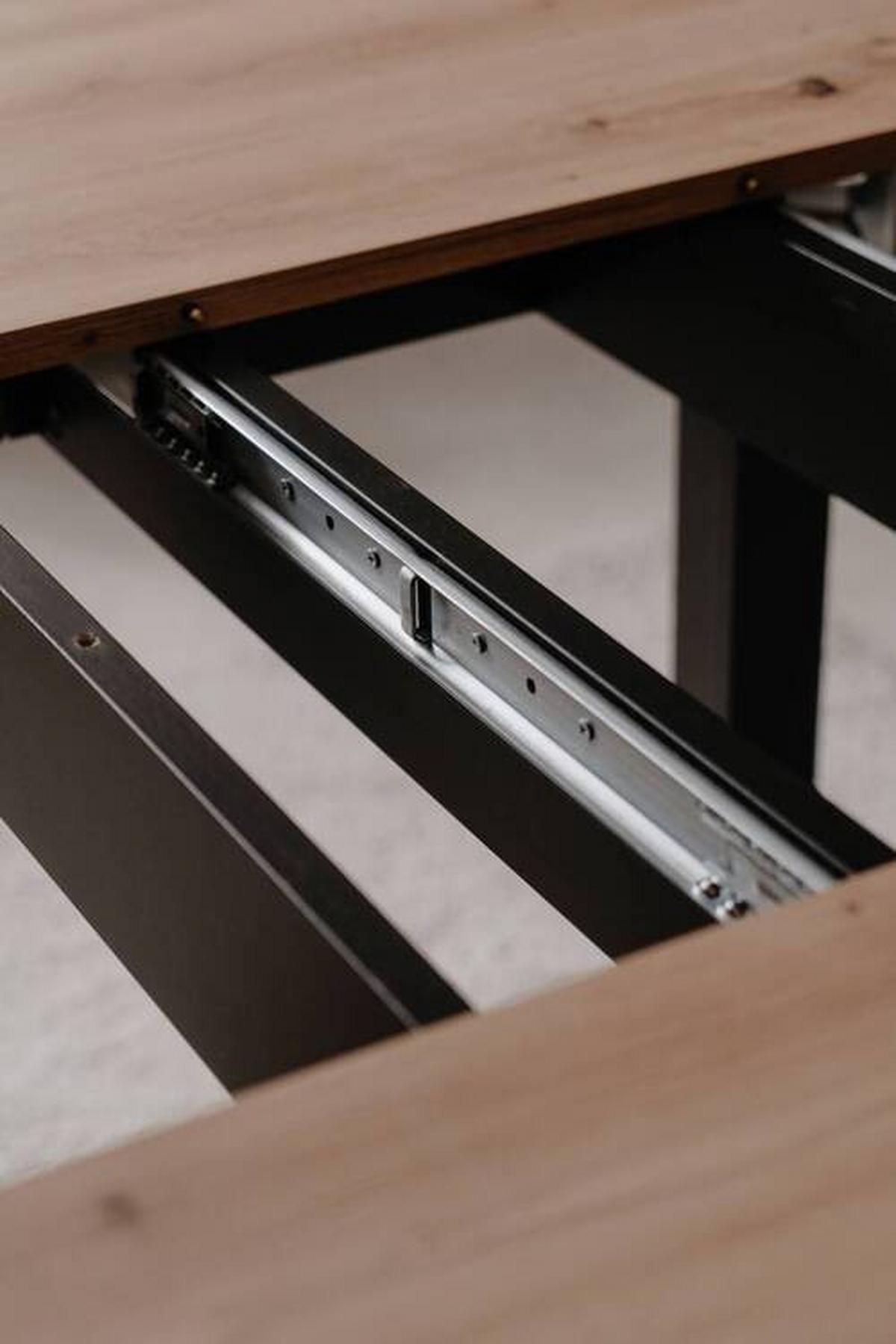 Esstisch Coburg 100 - Schwarz/Eiche Artisan, Basics, Holzwerkstoff (100/75cm) - MID.YOU