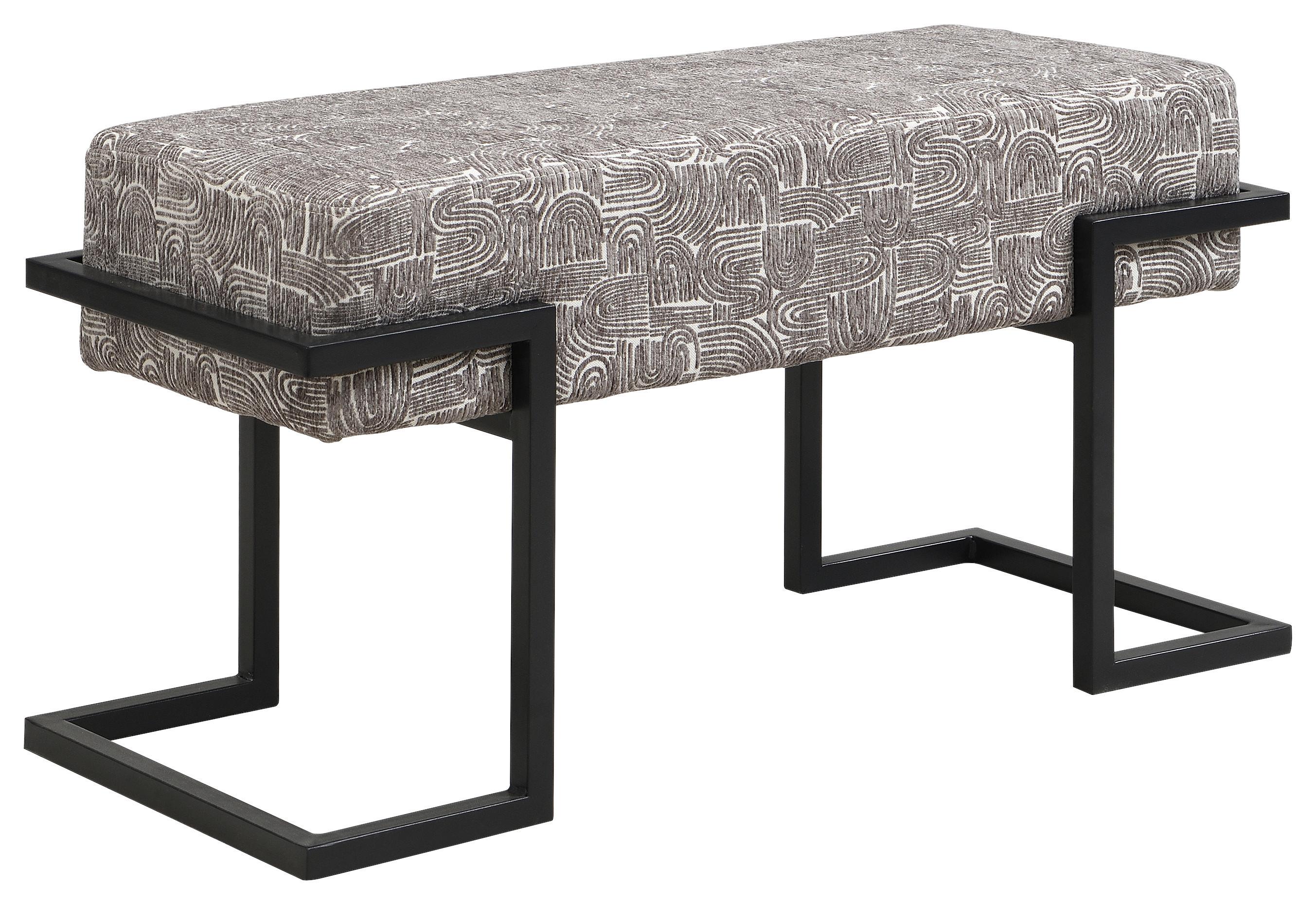 Sitzbank Bert Grau B: 80 Cm - Schwarz/Grau, Trend, Textil/Metall (80/42/33cm)