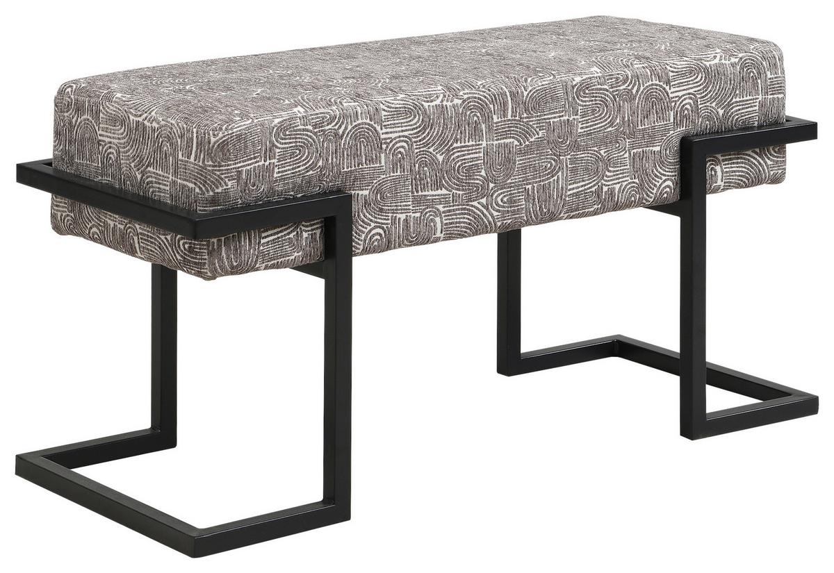 Sitzbank Bert Grau B: 80 Cm - Schwarz/Grau, Trend, Textil/Metall (80/42/33cm)