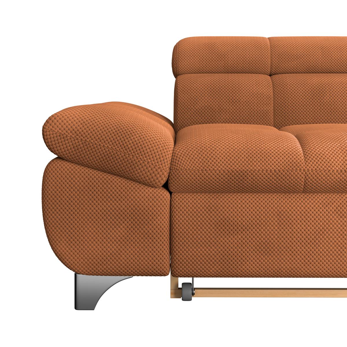 Ecksofa mit Schlaffunktion Gemini Terracotta Chenille - Chromfarben/Terracotta, KONVENTIONELL, Textil (312/234cm)