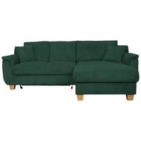 Rohová sedačkla ALEX, zelený manšestr - zelená/přírodní barvy, Moderní, textil/plast (246/156cm)