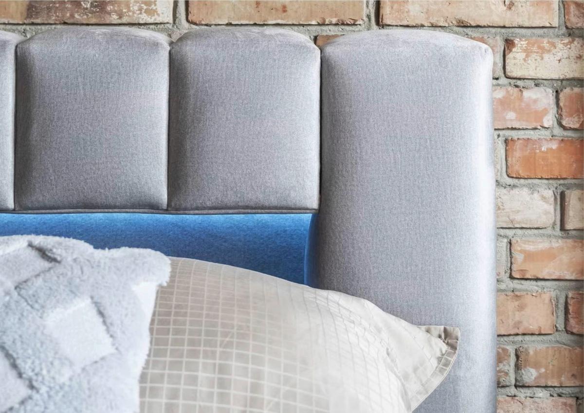 Polsterbett Lamica Hellgrau Lf: 180x200 Cm - Hellgrau/Schwarz, MODERN, Holz (180/200cm) - MID.YOU