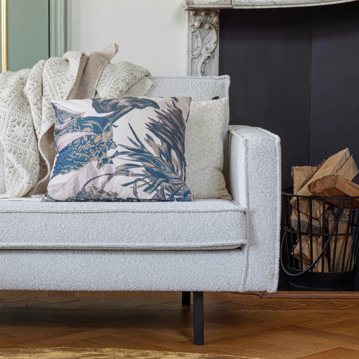 2,5-Sitzer Rodeo Naturfarben B: 190cm - Schwarz/Naturfarben, Design, Textil/Metall (190/85/86cm) - Livetastic