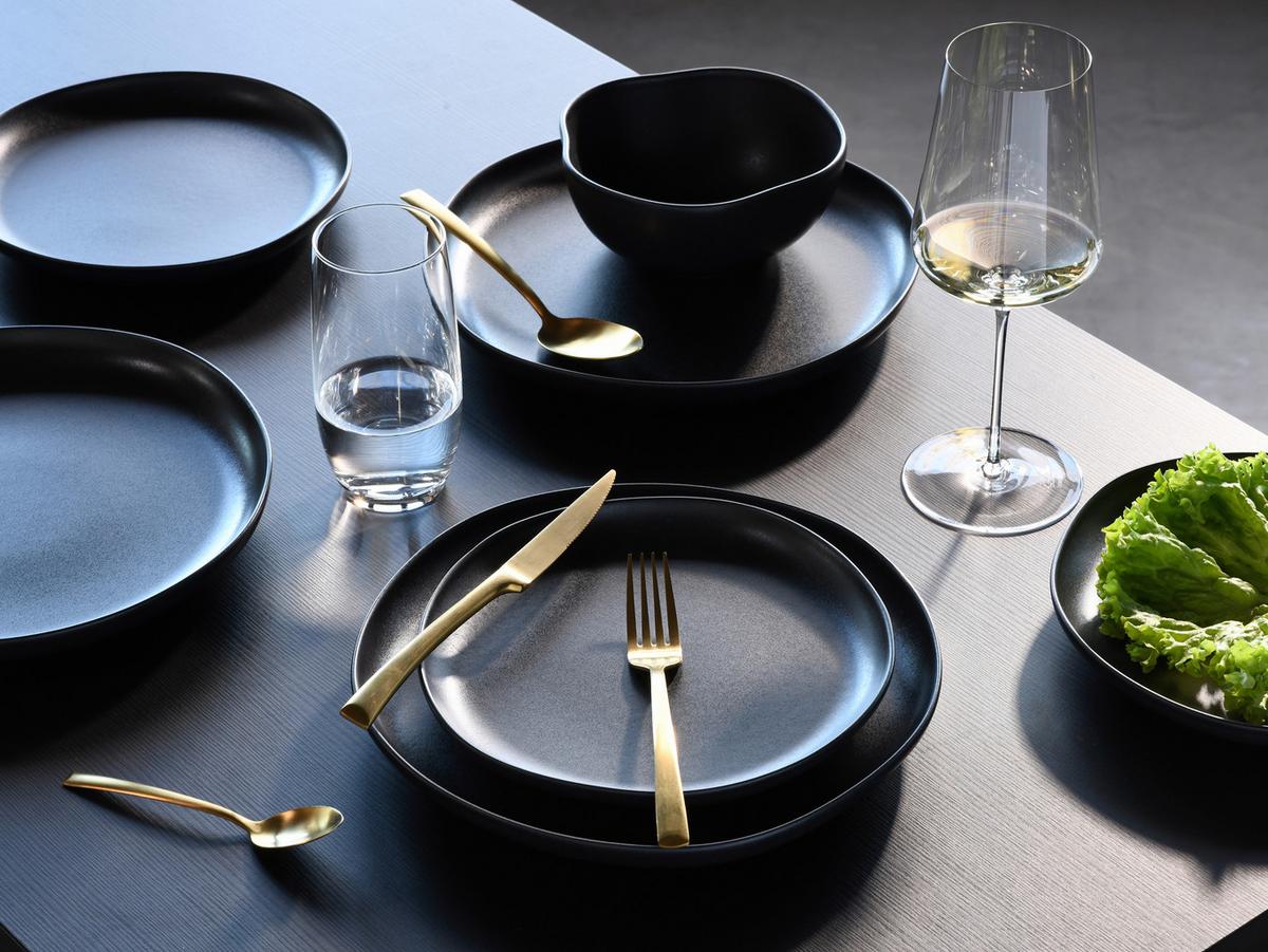 Jídelní souprava 12-dílná - černá, Basics, keramika (42/39/36cm) - Creatable