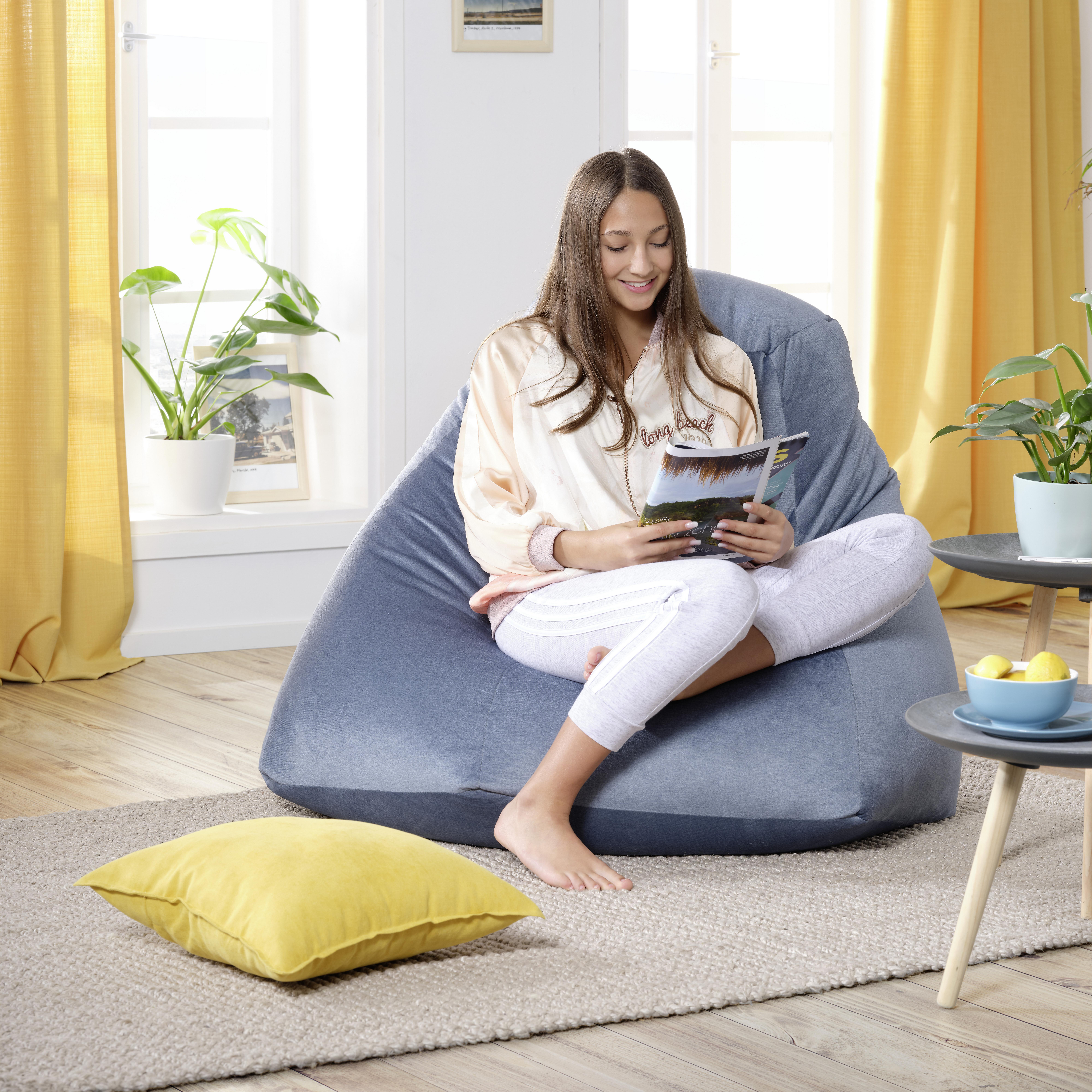 Sedací Vak Verona Modrá - modrá/tyrkysová, textil (90/105/90cm) - Modern Living