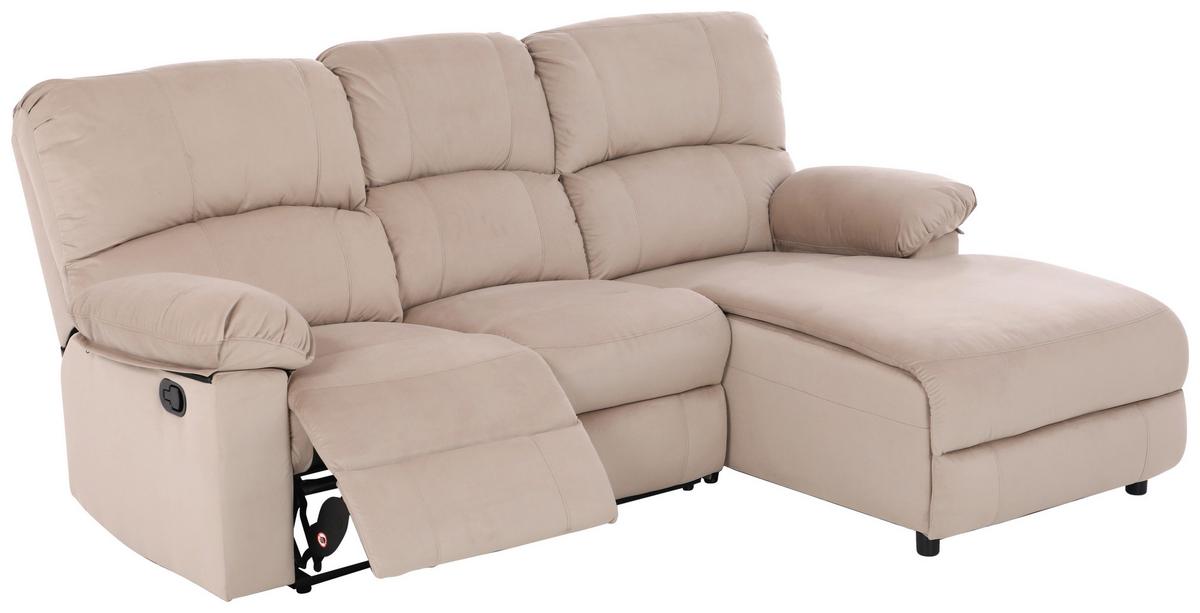 Ecksofa Boston - Beige/Schwarz, Basics, Textil/Metall (216/159cm) - P & B