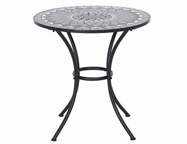 Gartentisch J53788 - Schwarz, KONVENTIONELL, Keramik/Metall (70/70/71cm) - Siena Garden