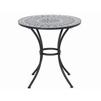 Gartentisch J53788 - Schwarz, KONVENTIONELL, Keramik/Metall (70/70/71cm) - Siena Garden